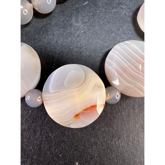 NEW Botswana agate necklace with sterling silver clasp - Picture 6 of 12